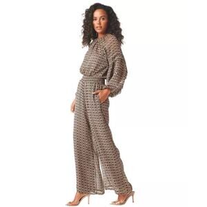 NEW Misa Lattice Set Elastic Waist Freda Pant & Top Lattice Tile Women's Size M